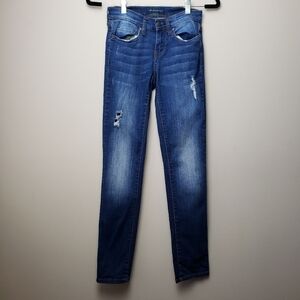 AEROPASTLE Dark Wash Skinny Distressed Jeans